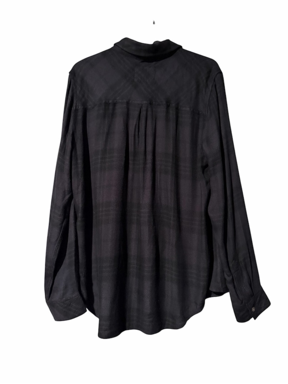 Rails Hunter Plaid Button Up Long Sleeve Shirt in Onyx Jet Size M - Picture 3 of 6